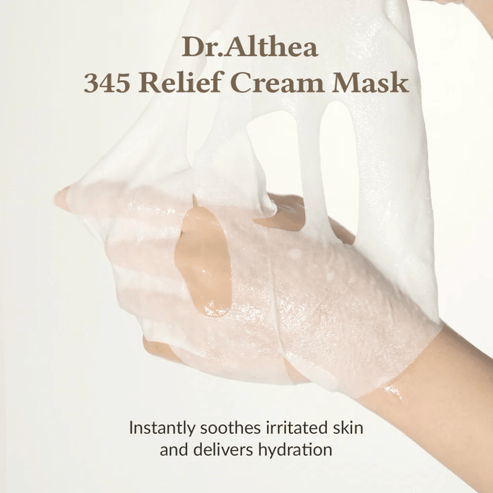 Dr. Althea 345 Relief Cream Mask cellulose végane sheet mask avec essence pour une meilleure absorption et confort de la peau