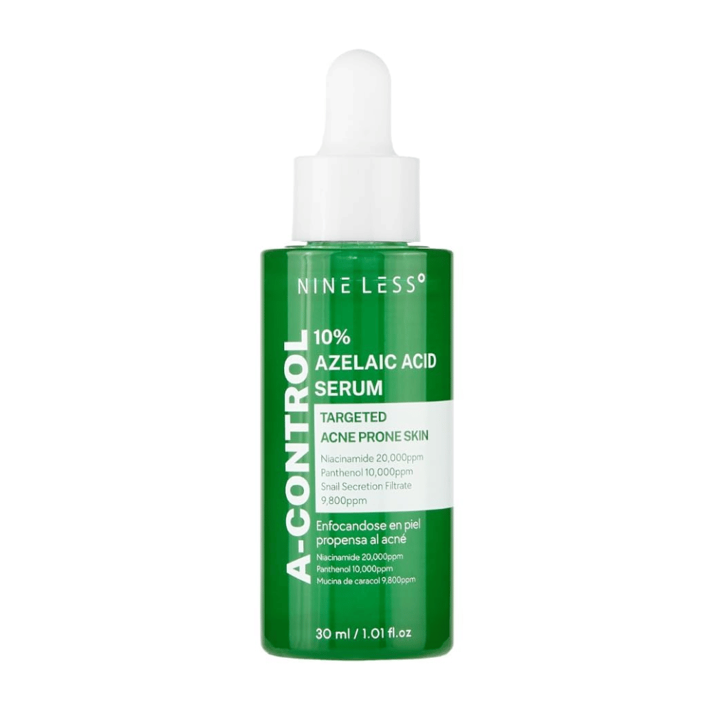 
NINELESS 10% Azelaic Serum Acide est un traitement ciblé pour la peau sujette à l'acné. Formulé avec de l'acide azélaïque, de la niacinamide et du panthénol, il réduit les rougeurs et unifie le teint tout en hydratant et en protégeant la barrière cutanée.