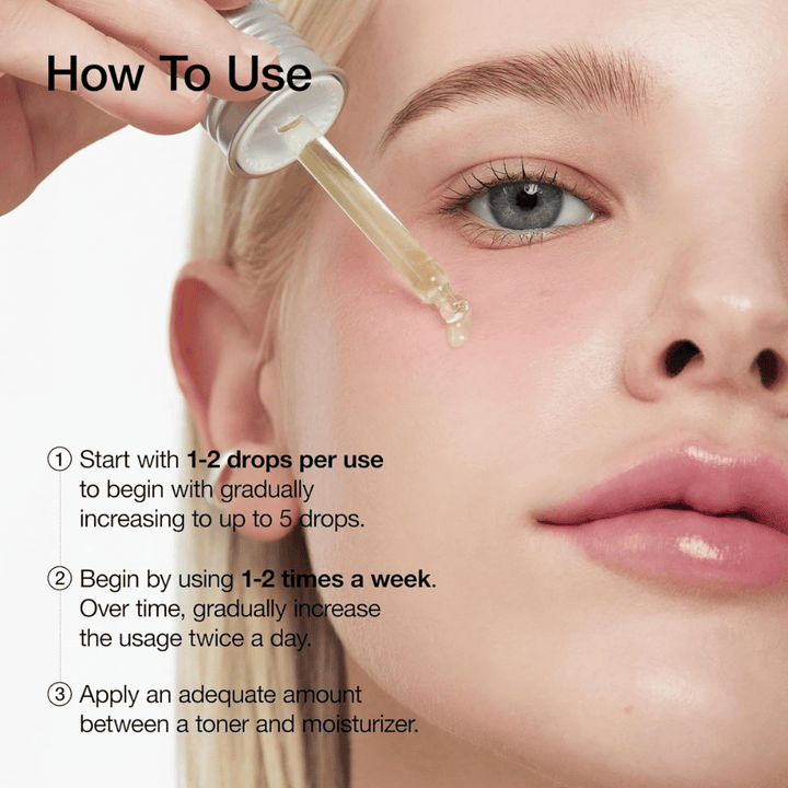 Utilisation de ANUA Azelaic Acid 10+ Hyaluron Serum:

Commencez avec 1-2 gouttes et augmentez progressivement à 5 gouttes.
Utilisez 1-2 fois par semaine puis augmentez à une utilisation quotidienne matin et soir.
Appliquez entre le toner et la crème hydratante.