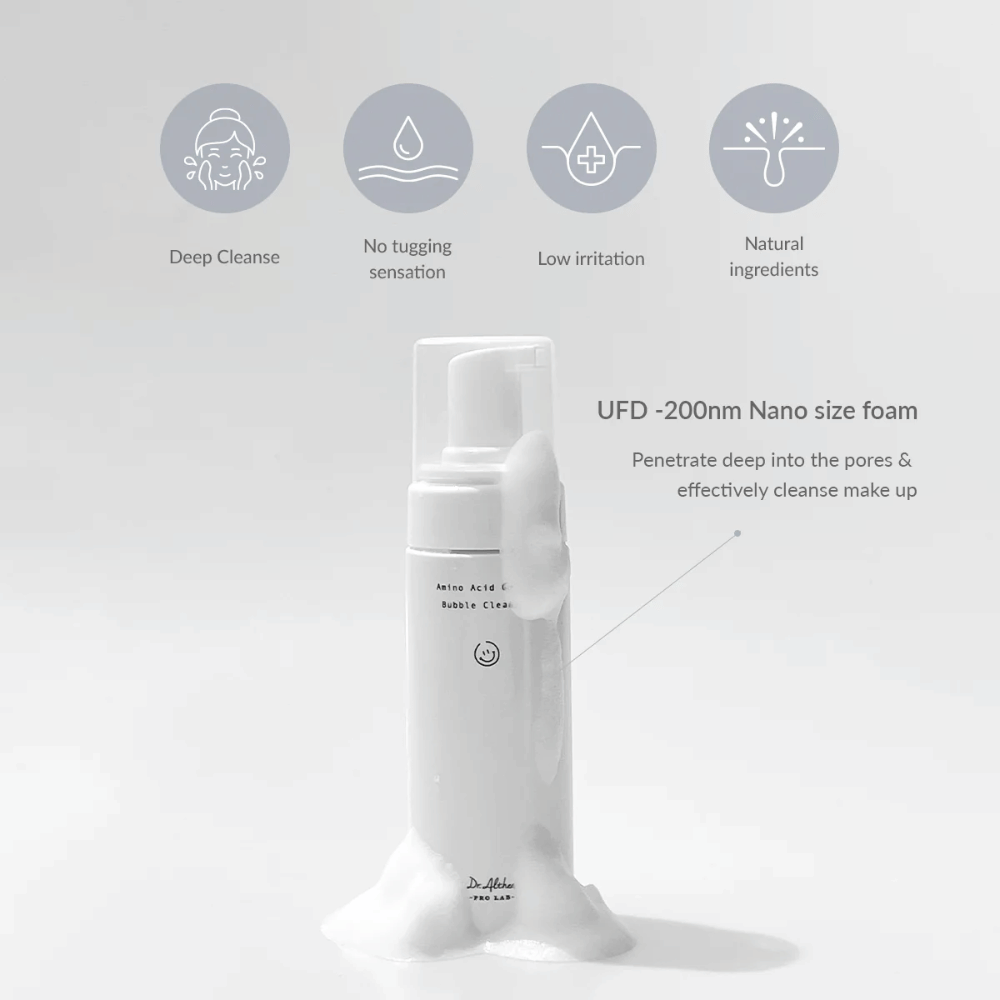 Dr. Althea Amino Acid Gentle Bubble Cleanser nettoie en profondeur avec des bulles de taille nano qui pénètrent dans les pores. Formule douce avec des ingrédients naturels - parfait pour les peaux sensibles.