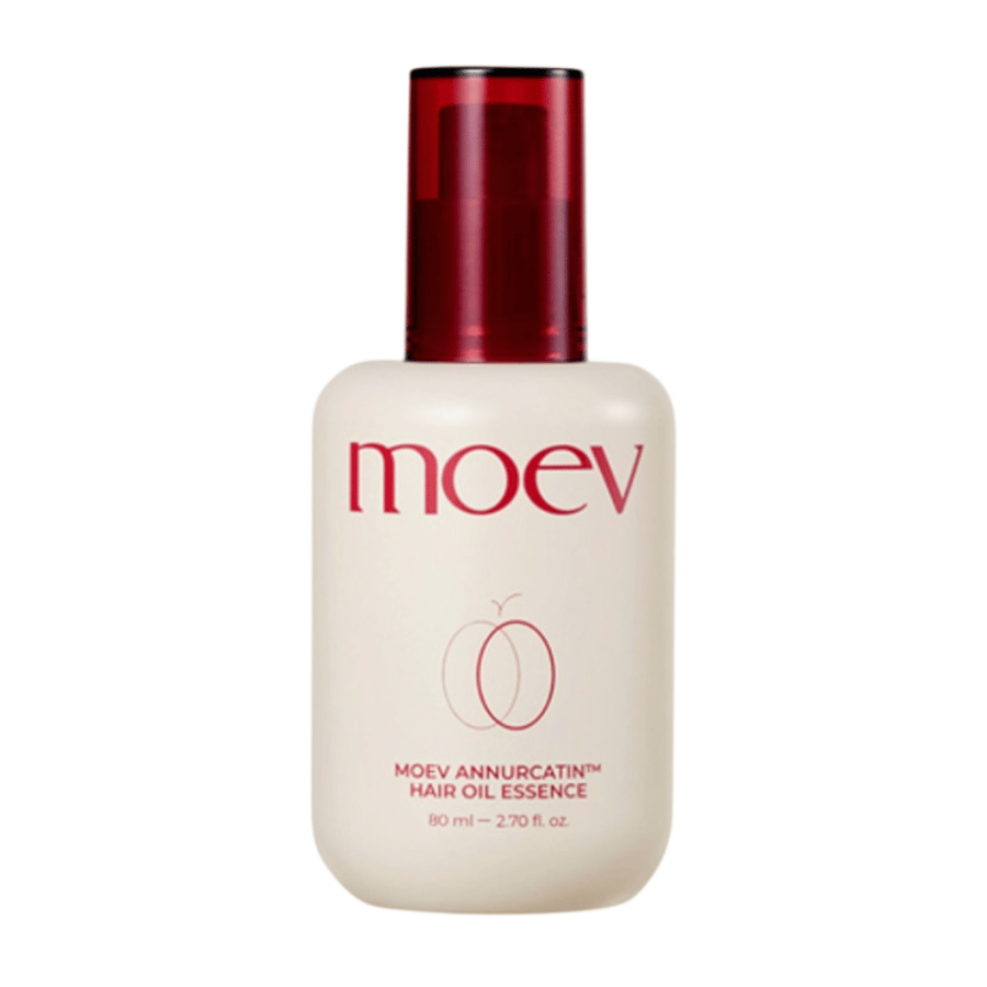 MOEV Annurcatin Hair Oil Essence 80ml – huile capillaire légère avec biotine et pomme Annurca qui renforce, hydrate et donne aux cheveux une brillance naturelle sans les alourdir.