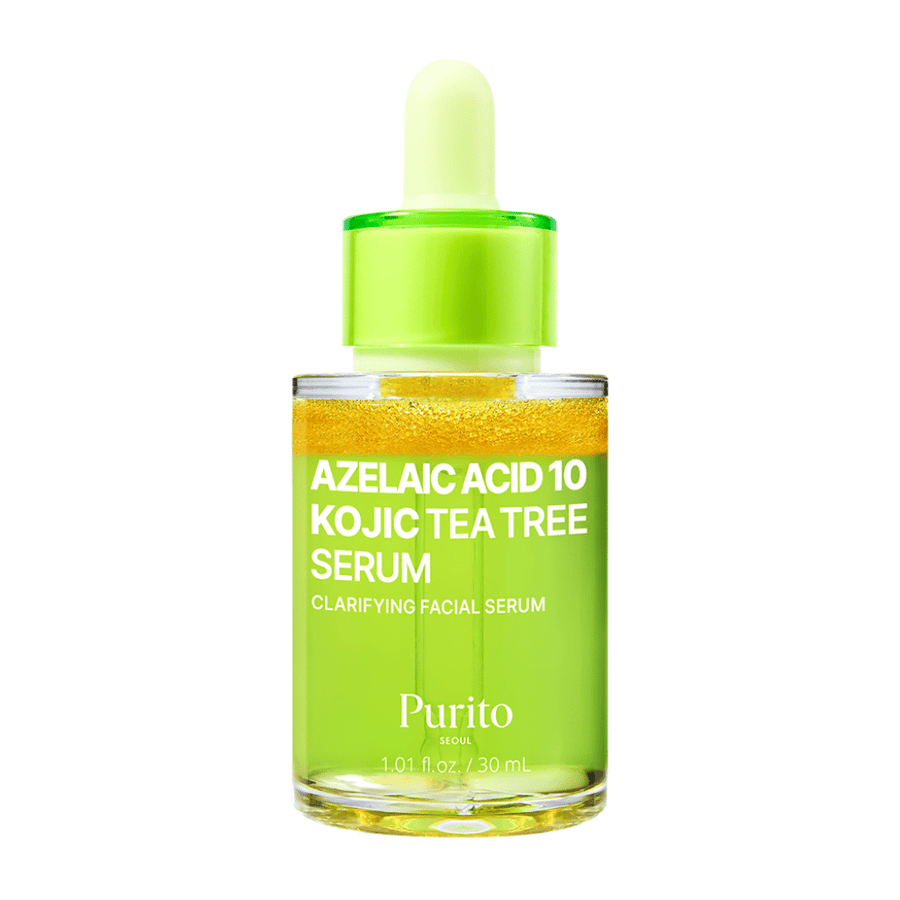 Image du produit de Purito Azelaic Acid 10 Kojic Tea Tree Serum 30 ml. Sérum clarifiant pour le visage pour un teint irrégulier et des impuretés.
