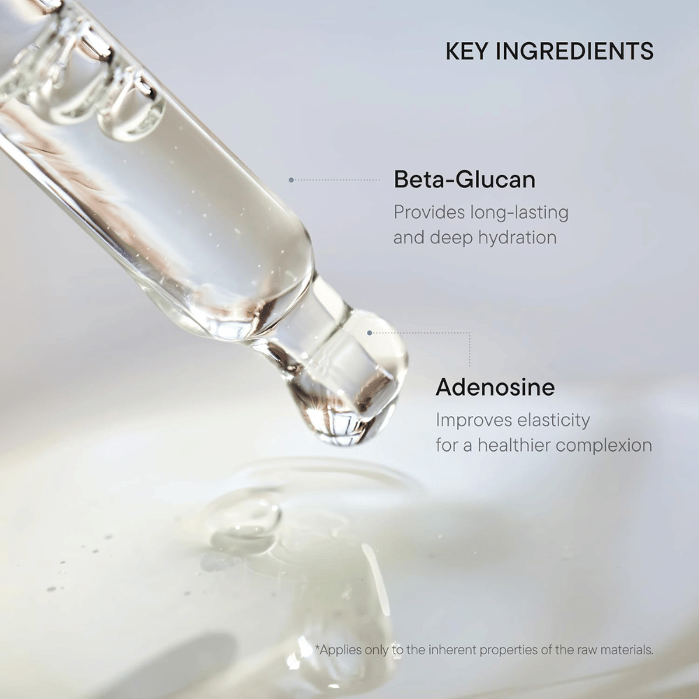 iUNIK Beta-Glucan Power Moisture Serum avec bêta-glucane et adénosine qui offre une hydratation durable et une élasticité améliorée