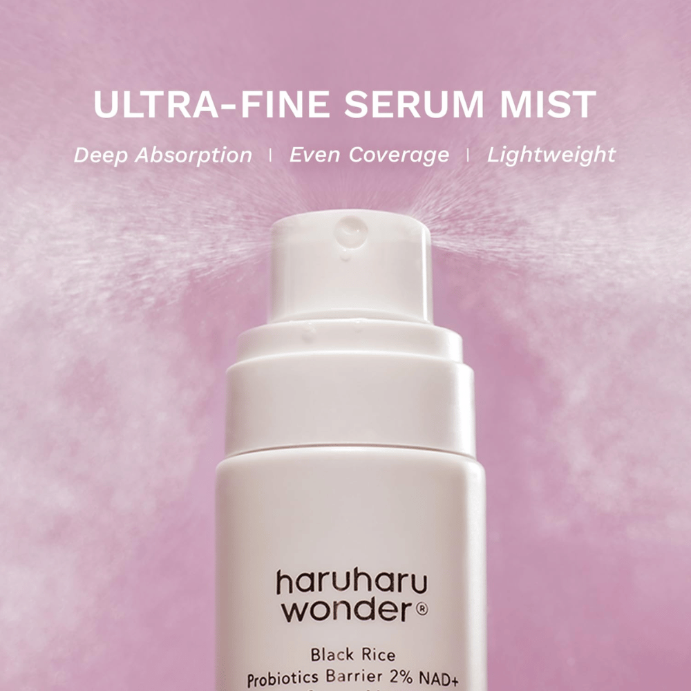 Haruharu Wonder Black Rice Probiotics Barrier 2% NAD+ Serum Mist – brume sérum hydratante ultrafine