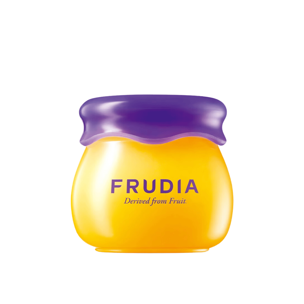 Ce produit est le baume à lèvres FRUDIA au miel de myrtille, conçu pour hydrater et nourrir les lèvres avec des extraits naturels.