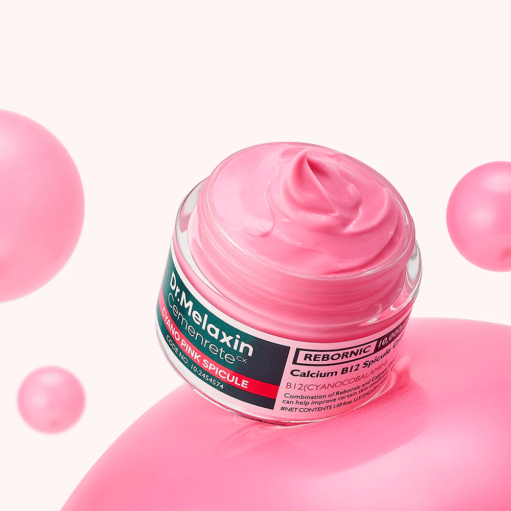 Dr. Melaxin Cemenrete Cyano Pink Spicule Cream avec technologie B12 et spicule qui donne de l'éclat, améliore la texture de la peau et renforce la peau.