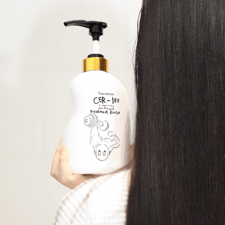 Elizavecca CER-100 Collagen Coating Hair Muscle Treatment Rinse – baume réparateur avec collagène pour cheveux longs, secs et abîmés
