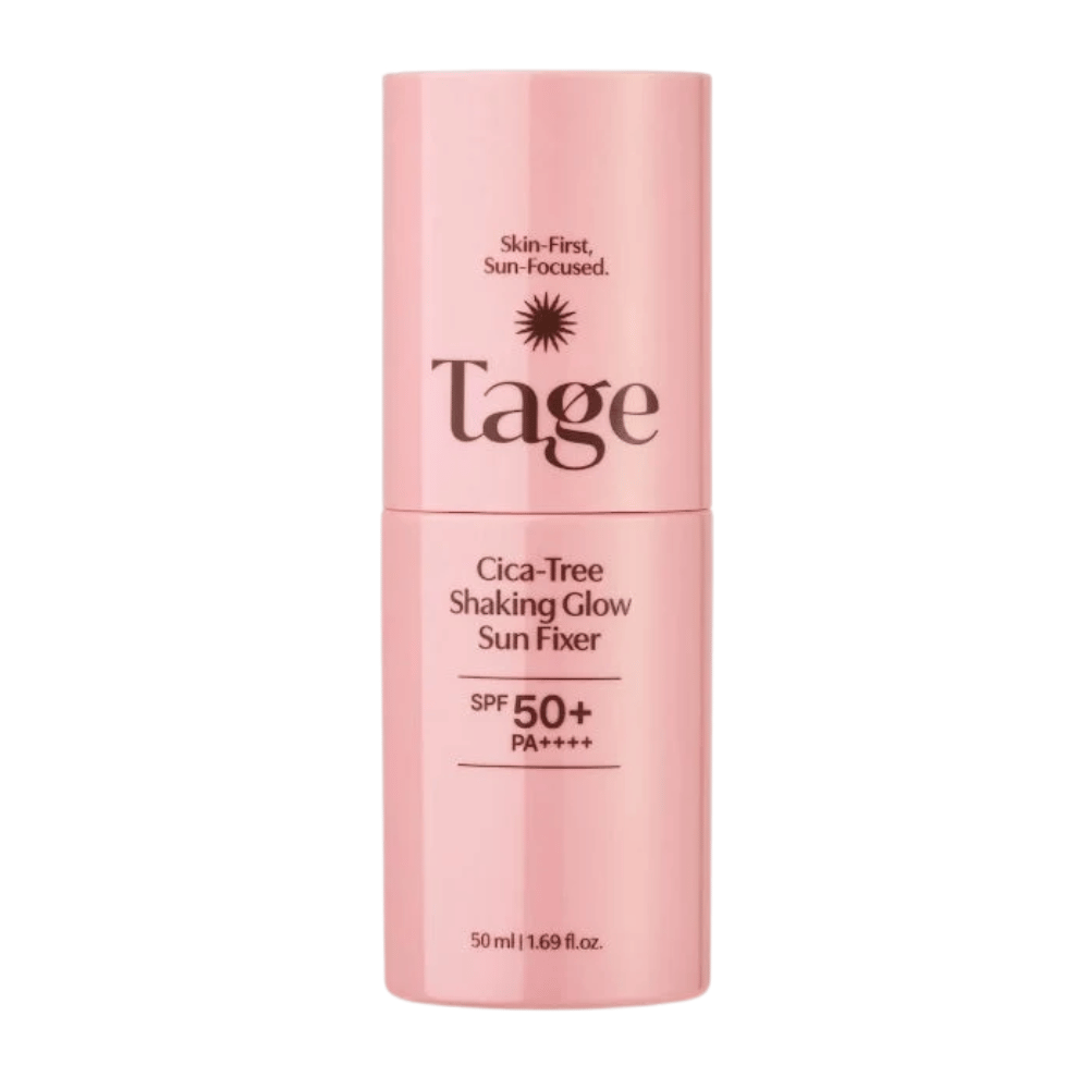 TAGE Cica-Tree Shaking Glow Sun Fixer SPF50+ PA++++ 50 ml – protection solaire coréenne