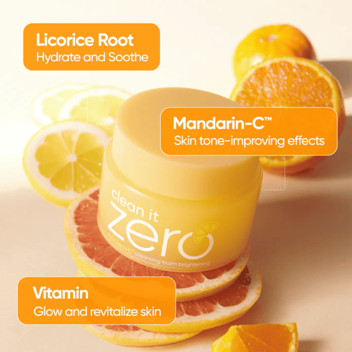 Banila Co Clean It Zero Mandarin-C cleansing balm à l’extrait d’orange qui améliore le teint, l’éclat et aide à lutter contre le teint irrégulier et les ridules