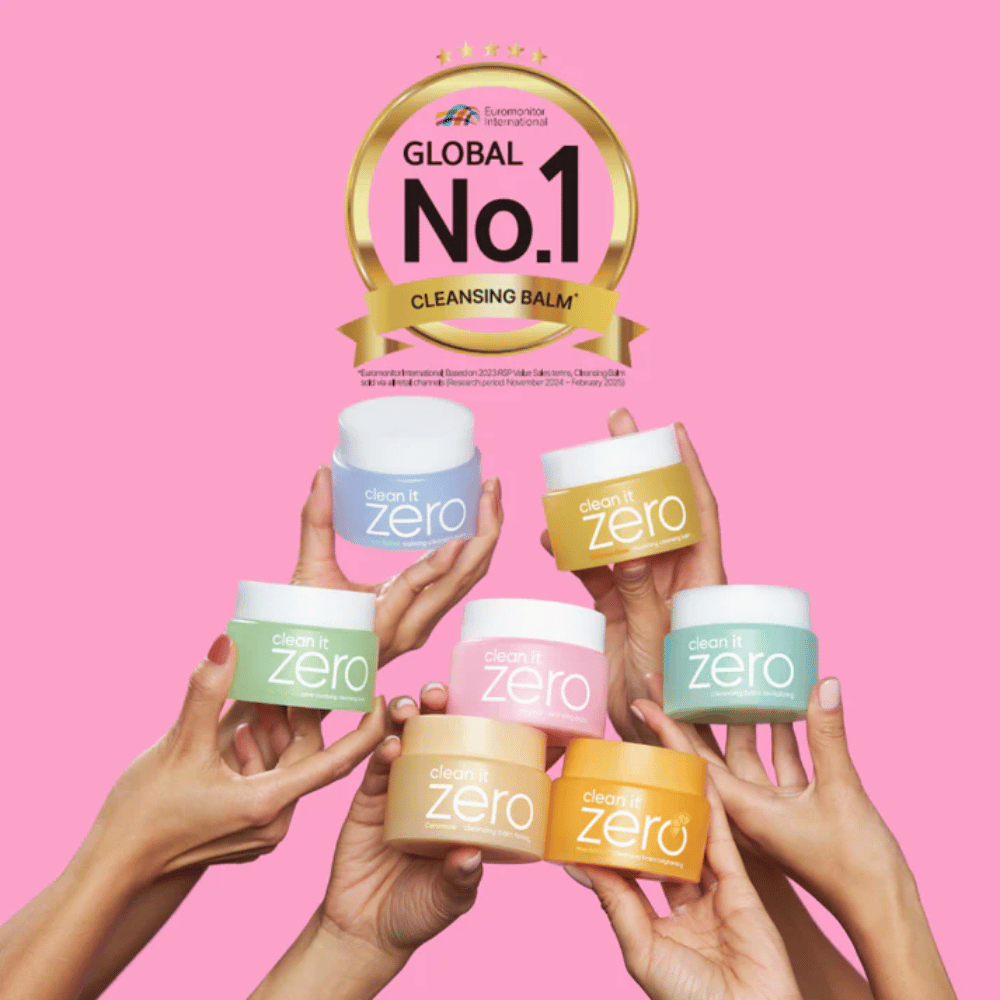 Collection Clean It Zero Cleansing Balm de BANILA CO, baume nettoyant n°1 mondial primé avec plusieurs variantes adaptées à différents types et conditions de peau.