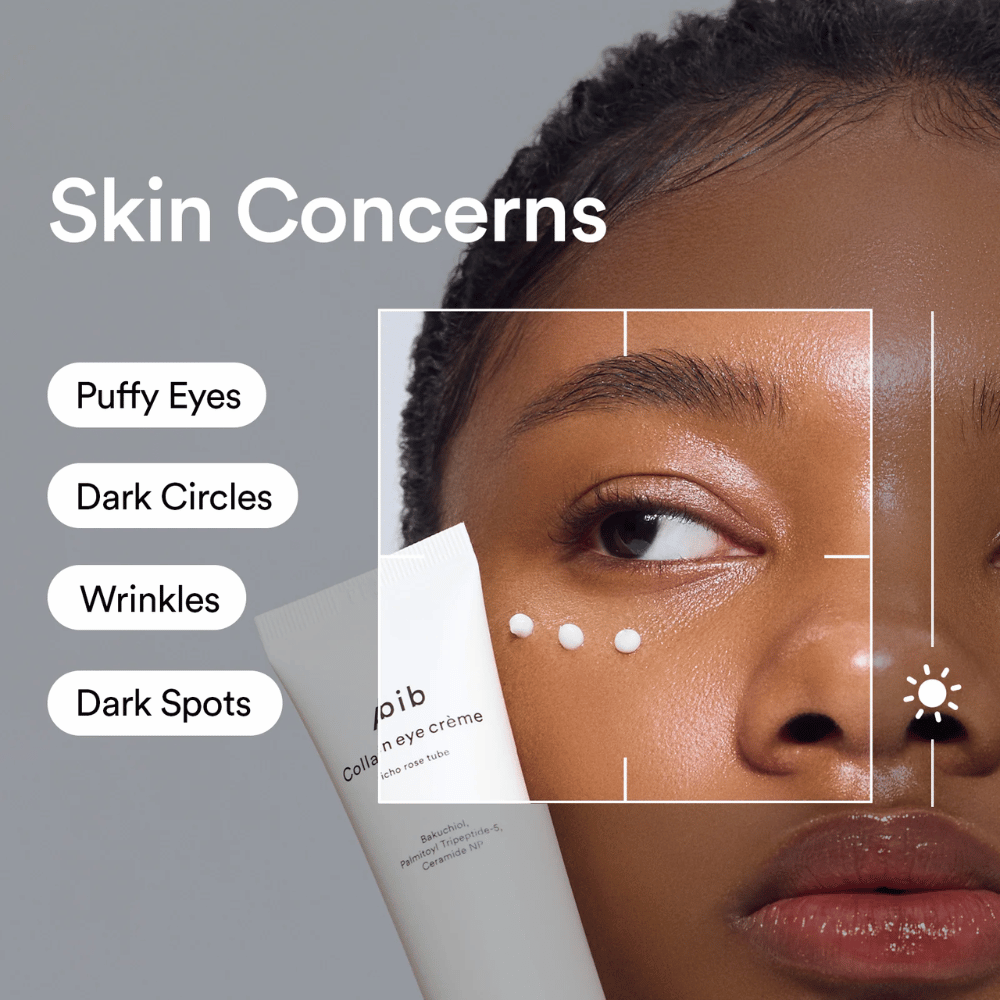 Femme appliquant Abib Collagen Eye Crème sous l'œil pour traiter les poches, les cernes, les rides et les taches pigmentaires.