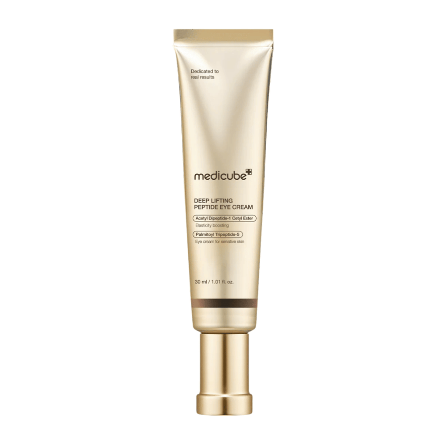 Medicube Deep Lifting Peptide Eye Cream – crème contour des yeux anti-âge avec des peptides qui améliorent la fermeté, réduisent les ridules et hydratent.