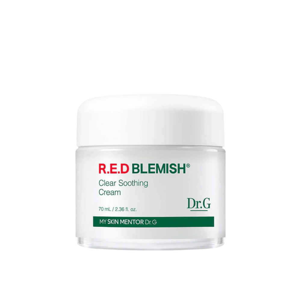 Dr.G R.E.D Blemish Clear Soothing Cream est une crème douce et hydratante qui apaise les rougeurs et les irritations. La formule contient Centella Asiatica et de l'acide hyaluronique pour renforcer la barrière cutanée et rétablir l'équilibre. Idéal pour les peaux sensibles et sujettes à l'acné.