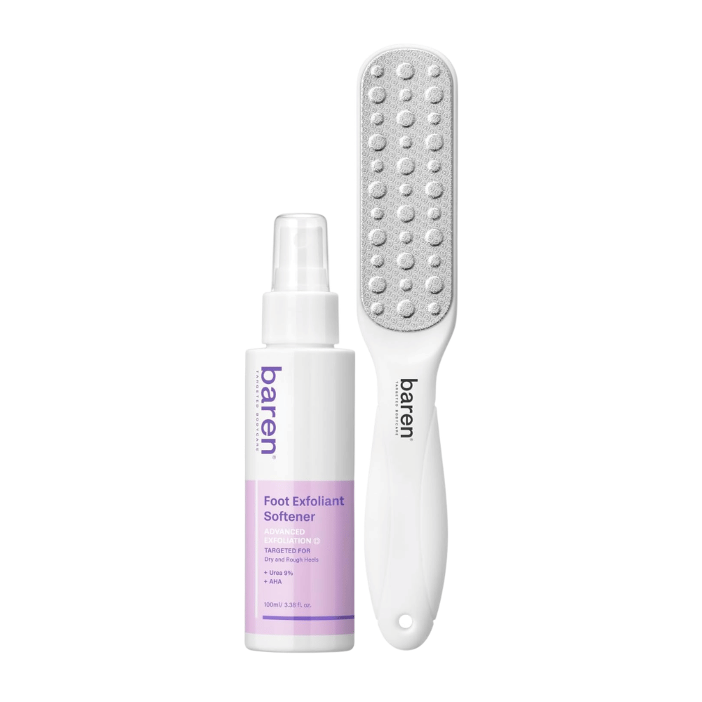 BAREN Foot Callus Eraser Home Set – Foot Exfoliant Softener et lime à pieds double face pour pieds secs et callosités