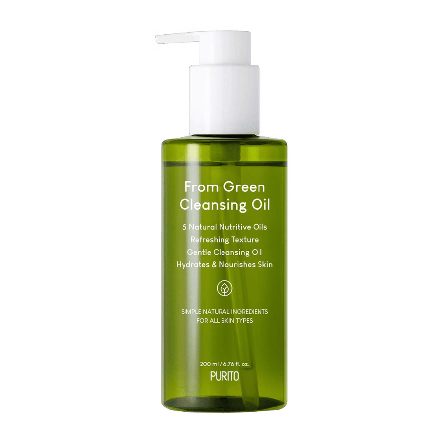 Purito From Green Cleansing Oil est une huile nettoyante douce formulée avec des huiles naturelles riches en nutriments. Elle élimine efficacement le maquillage et les impuretés tout en hydratant et nourrissant la peau. Convient à tous les types de peau et laisse la peau douce et fraîche.