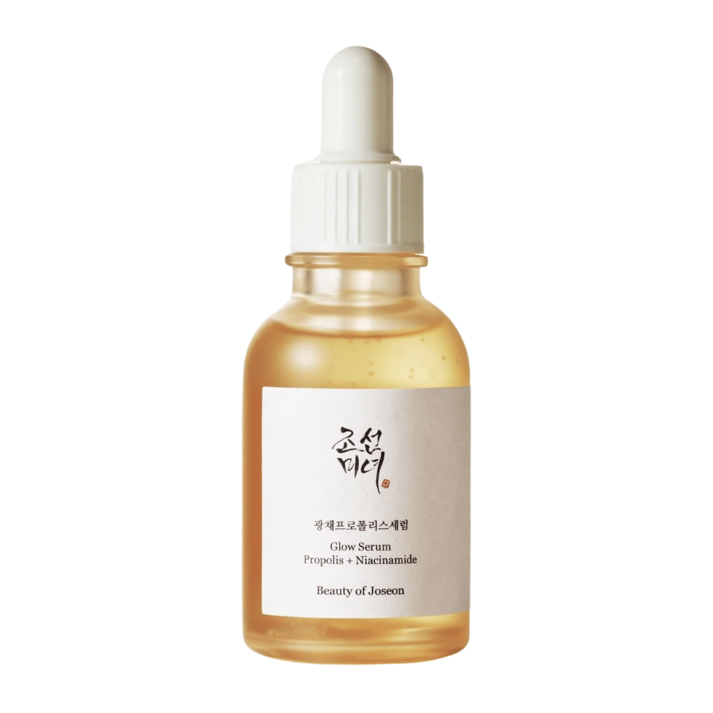 Beauty of Joseon Glow Serum Propolis + Niacinamide en flacon avec pipette – sérum coréen qui illumine, unifie le teint et renforce la barrière cutanée.