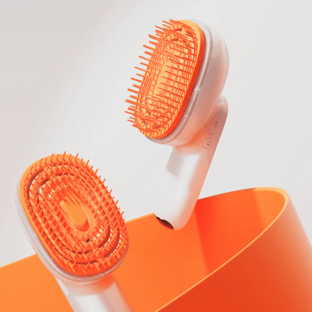 LILYEVE GrowTurn Brush Steam Booster – brosse électrique pour le cuir chevelu avec tête de brosse orange