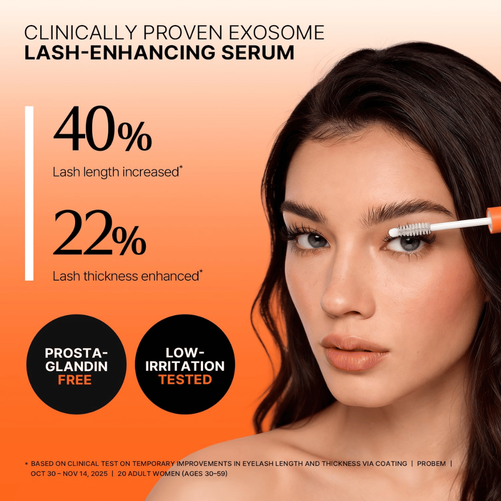 LILYEVE Grow Turn Exosome Dual Lash Serum – sérum pour cils cliniquement testé pour des cils plus longs et plus fournis.