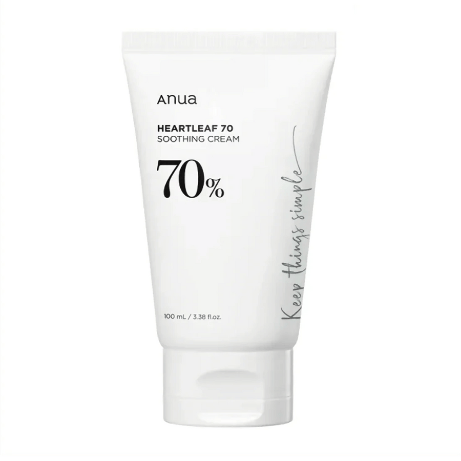 Un tube de Anua Heartleaf 70 Soothing Cream sur fond blanc.