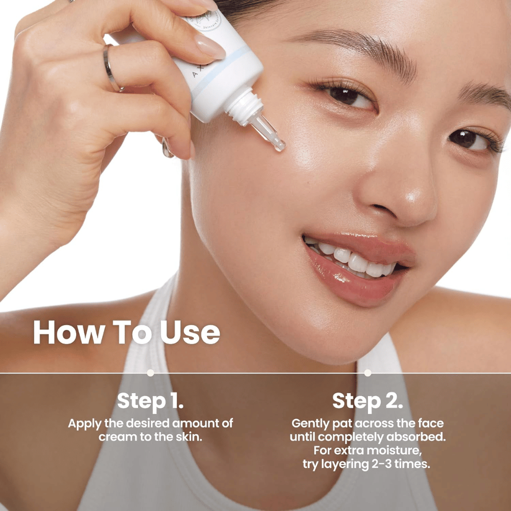 AXIS-Y Heartleaf My Type Calming Cream – application de crème visage apaisant