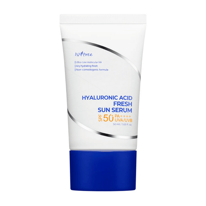 Isntree Hyaluronic Acid Fresh Sun Serum avec SPF50+ PA++++ est une protection solaire qui combine une protection efficace avec une hydratation intense grâce à l'acide hyaluronique de faible poids moléculaire. Formule légère, non comédogène qui s'absorbe rapidement et convient aux peaux sensibles.