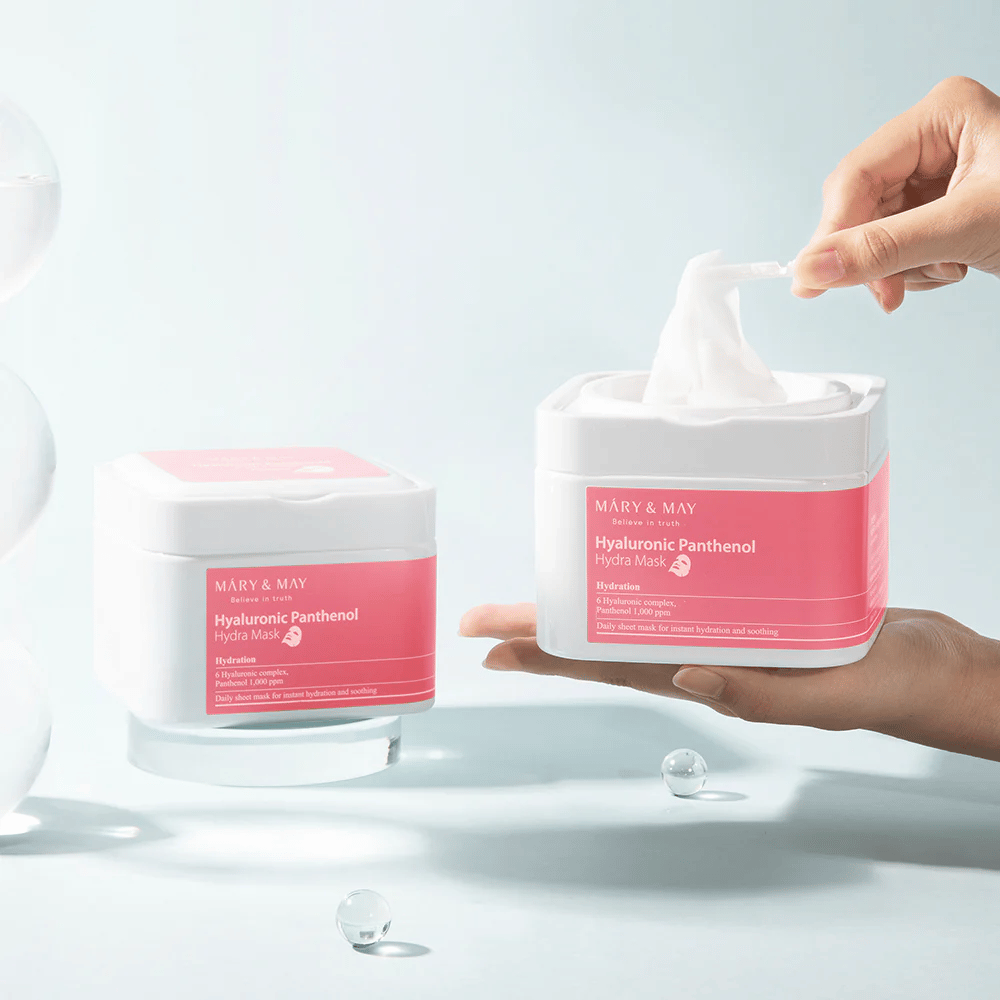 Mary & May Hyaluronic Panthenol Hydra Mask quotidien sheet mask – masque apaisant et hydratant qui renforce la barrière cutanée