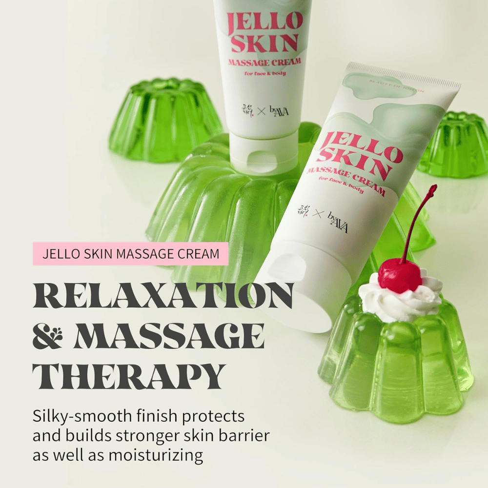 Beauty of Joseon Jello Skin Massage Cream pour un massage relaxant du visage et du corps qui hydrate et renforce la barrière cutanée.