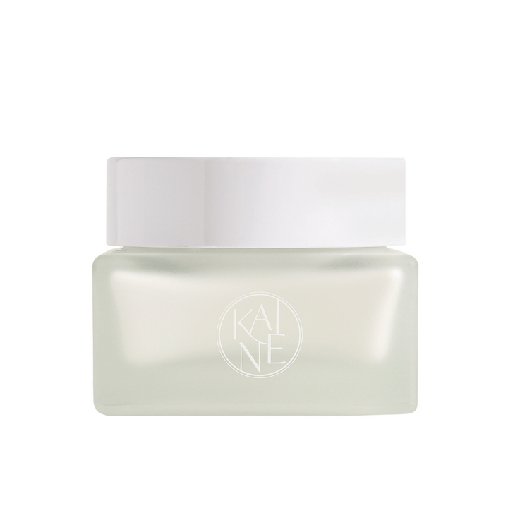 Un pot blanc avec KAINE Vegan Collagen Youth Cream 50 ml avec un couvercle blanc qui favorise l'anti-âge et l'hydratation.