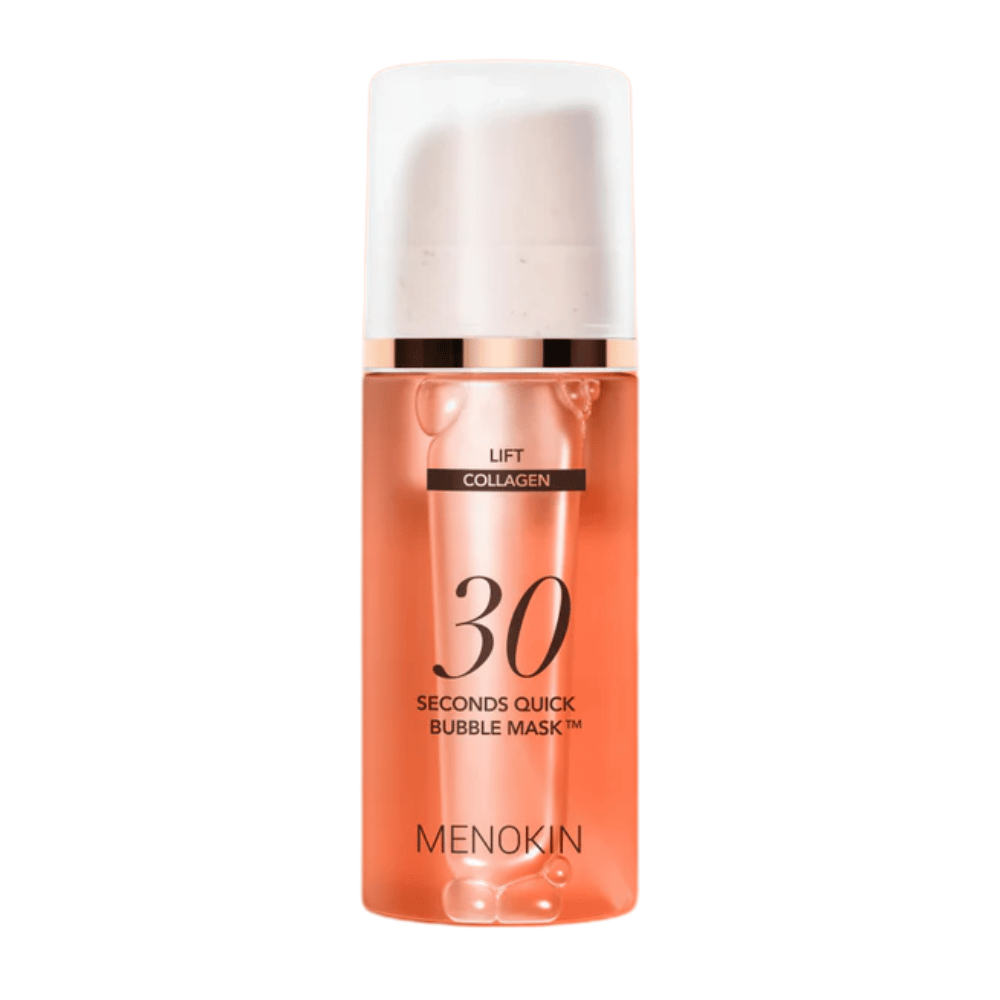Image produit détourée de MENOKIN LIFT 30 Seconds Quick Bubble Mask montrant clairement le design orange épuré et le flacon-pompe.