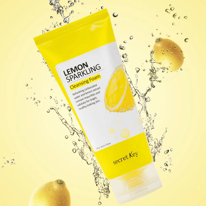 Lemon Sparkling Cleansing Foam de Secret Key – nettoyant moussant rafraîchissant avec extrait de citron qui élimine les impuretés et rend la peau plus claire.