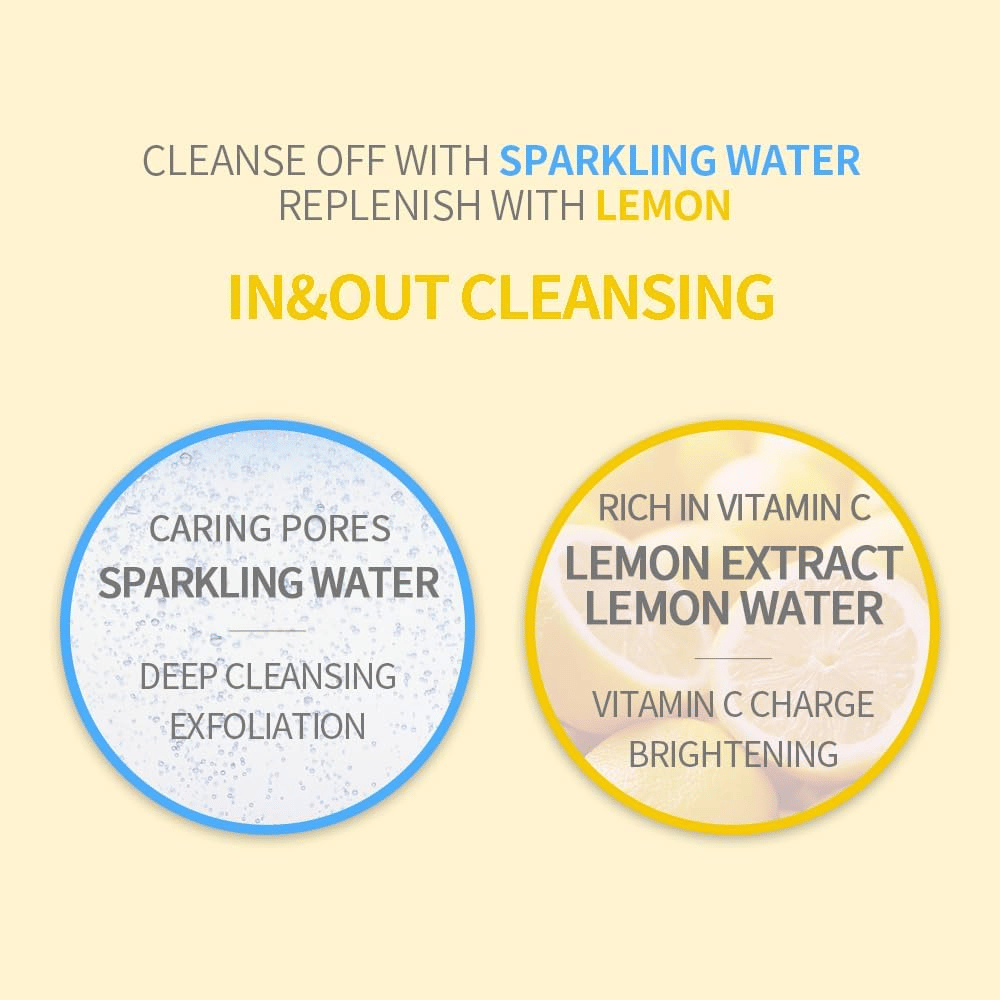 Secret Key Lemon Sparkling Cleansing Foam – nettoie les pores avec de l'eau gazeuse et donne de l'éclat avec un extrait de citron riche en vitamine C.