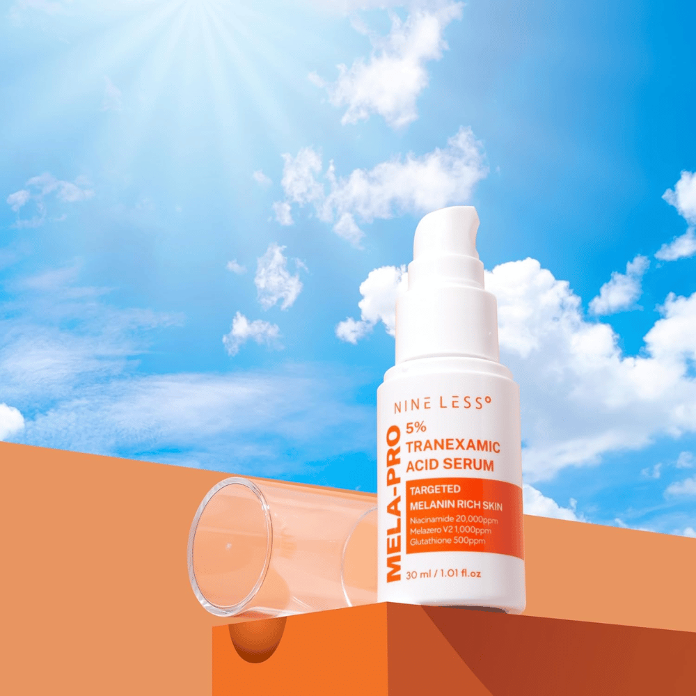 NINE LESS MELA-PRO 5% Tranexamic Acid Serum 30 ml, sérum hydratant qui réduit l'hyperpigmentation et procure un teint plus uniforme.