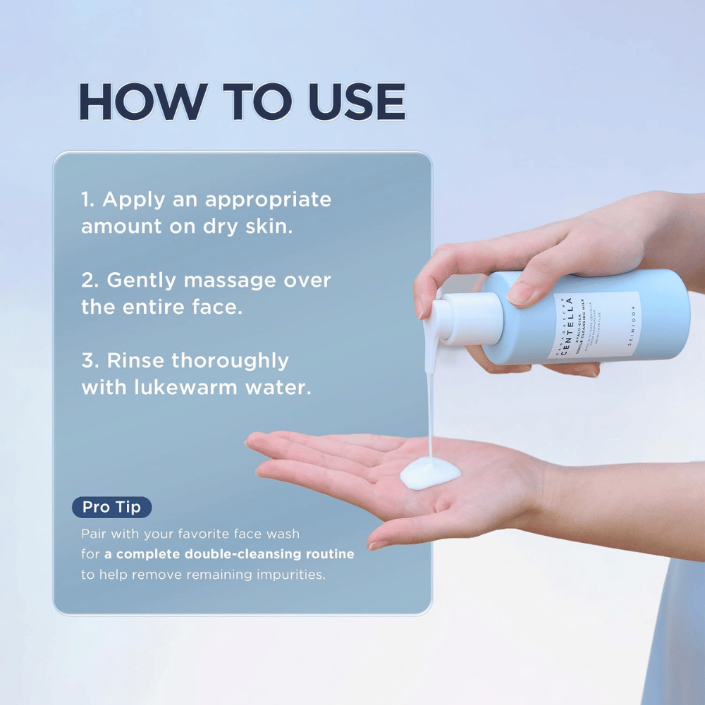 SKIN1004 Madagascar Centella Hyalu-Cica Gentle Cleansing Milk – voici comment utiliser le lait nettoyant