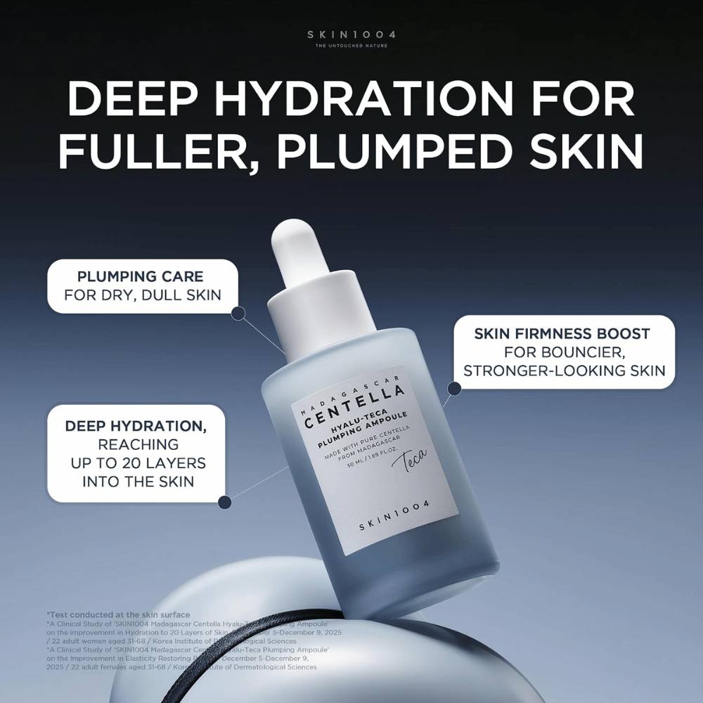4. SKIN1004 Madagascar Centella Hyalu-Teca Plumping Ampoule – ampoule hydratante pour une peau plus rebondie et une élasticité améliorée