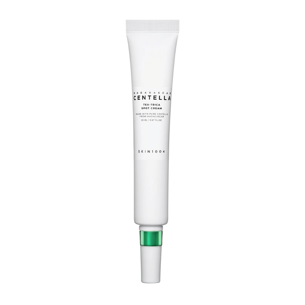 SKIN1004 Madagascar Centella Tea-Trica Spot Cream 20 ml – traitement localisé coréen avec centella et tea tree pour l'acné, les rougeurs et la peau impure.