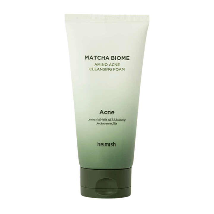 Heimish Matcha Biome Amino Acne Cleansing Foam – nettoyant pour le visage coréen pour les peaux sujettes à l'acné et sensibles avec matcha et acides aminés