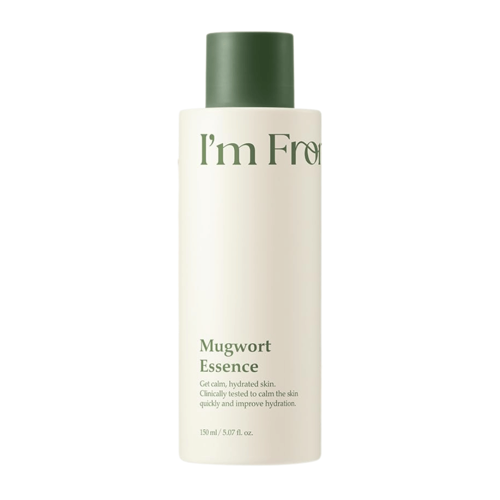 I'm From Mugwort Essence 160 ml avec extrait d’armoise qui apaise les peaux sensibles, hydrate intensément et renforce la barrière naturelle de la peau.