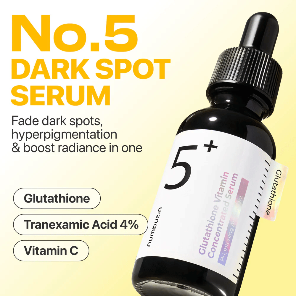 Image du produit de Numbuzin No.5 Dark Spot Serum avec Glutathione, Acide Tranexamique et Vitamine C pour éclaircir la peau.
