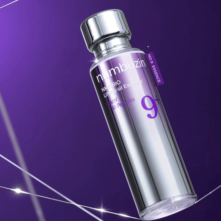 Numbuzin No.9 NAD+ Bio Lifting-sil Essence – essence anti-âge luxueuse avec 50 peptides et NAD+ pour une peau plus ferme et plus jeune.