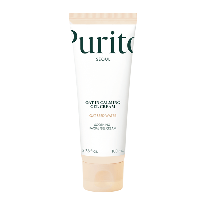 Image du produit sur Purito Oat-In Calming Gel Cream 100 ml. Crème-gel apaisante pour le visage avec eau d'avoine qui calme et hydrate la peau.
