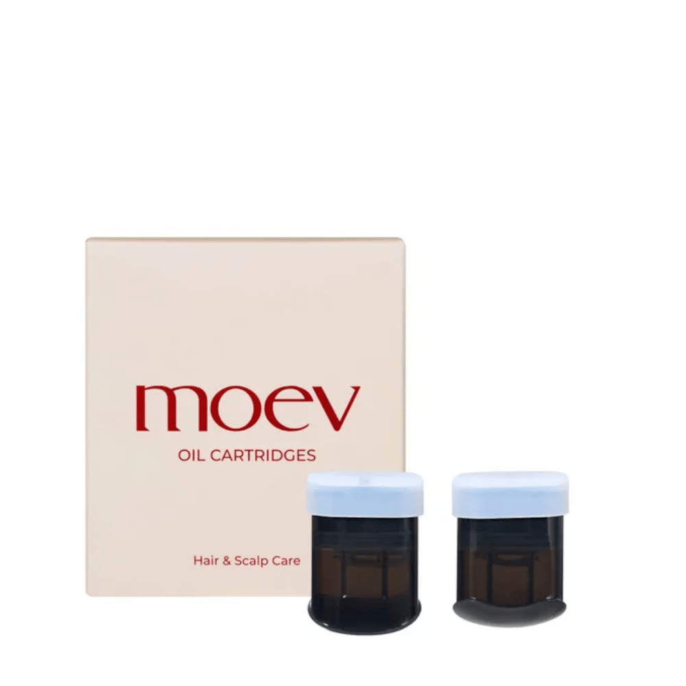 MOEV Oil Cartridges Set – cartouches de recharge pour soins des cheveux et du cuir chevelu, enrichies en huiles naturelles et ingrédients actifs.