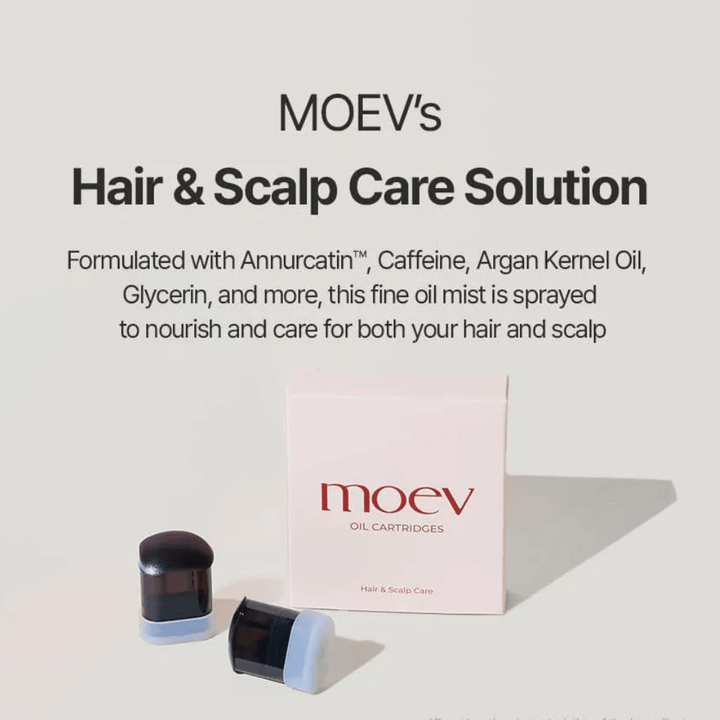 MOEV Cartouches d'huile – soins nourrissants pour les cheveux et le cuir chevelu avec Annurcatin, caféine et huile d'argan pour des cheveux plus forts et un cuir chevelu sain.