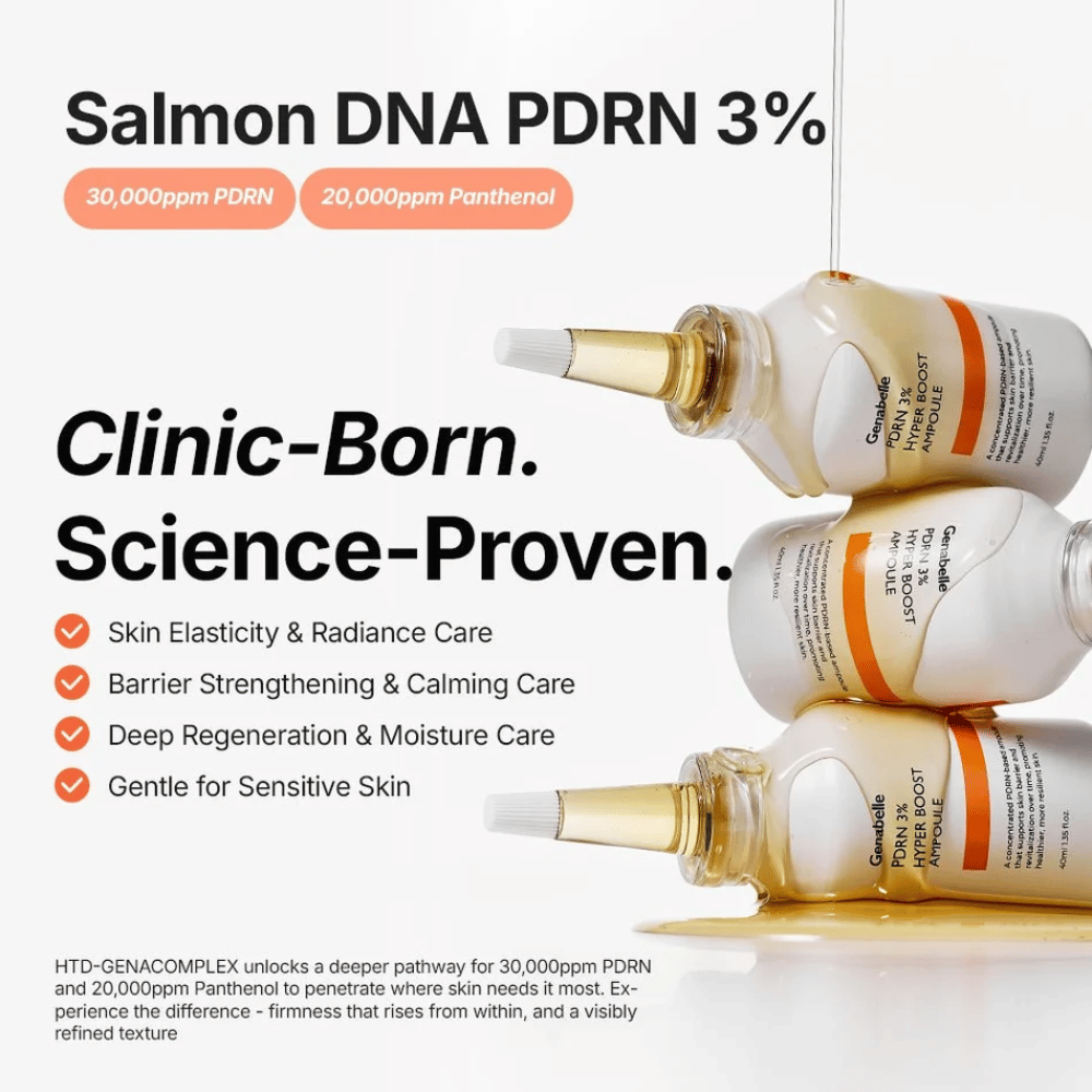 Genabelle PDRN 3% Hyper Boost Ampoule pour une peau plus ferme et une barrière cutanée renforcée