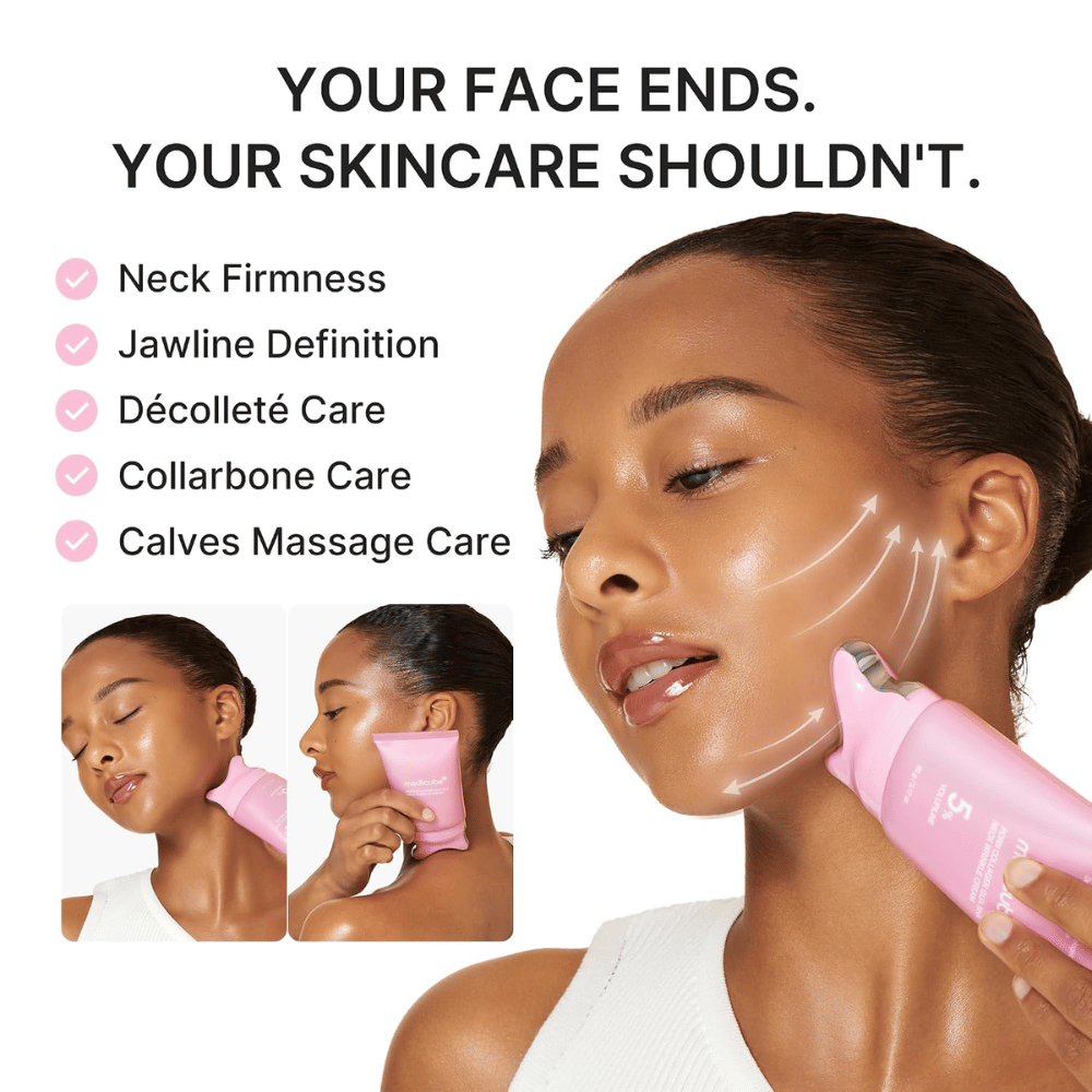 3. Medicube PDRN Collagen Gua Sha Neck Wrinkle Cream – massage raffermissant pour le cou et la mâchoire