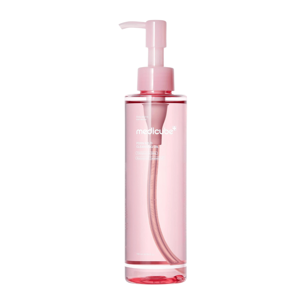 5. Medicube PDRN Mild Cleansing Oil 195 ml – huile nettoyante rose pour le visage avec flacon-pompe