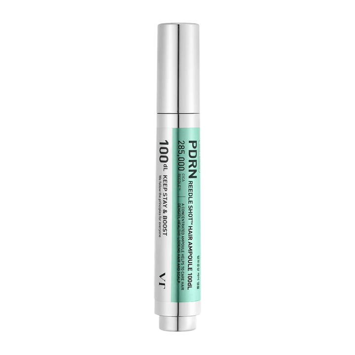 PDRN Reedle Shot Hair Ampoule 100dL en format stylo sur fond blanc, un sérum concentré pour le cuir chevelu qui renforce le cuir chevelu et soutient des cheveux plus sains.