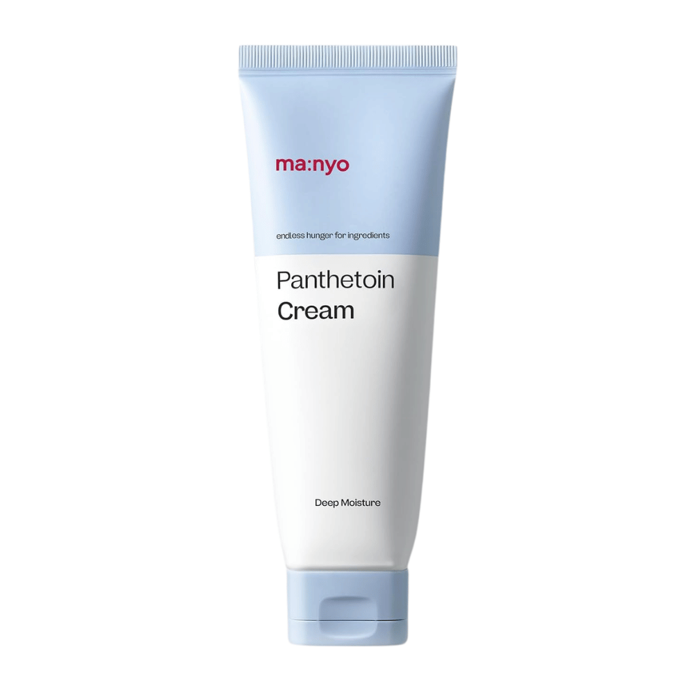 4. Ma:nyo Panthetoin Cream – crème visage hydratant dans un tube blanc et bleu clair avec le texte Deep Moisture sur fond blanc