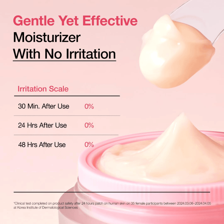 Anua Peach 77% Niacin Enriched Cream – crème hydratante testée cliniquement qui offre 0 % d'irritation et apaise efficacement la peau.