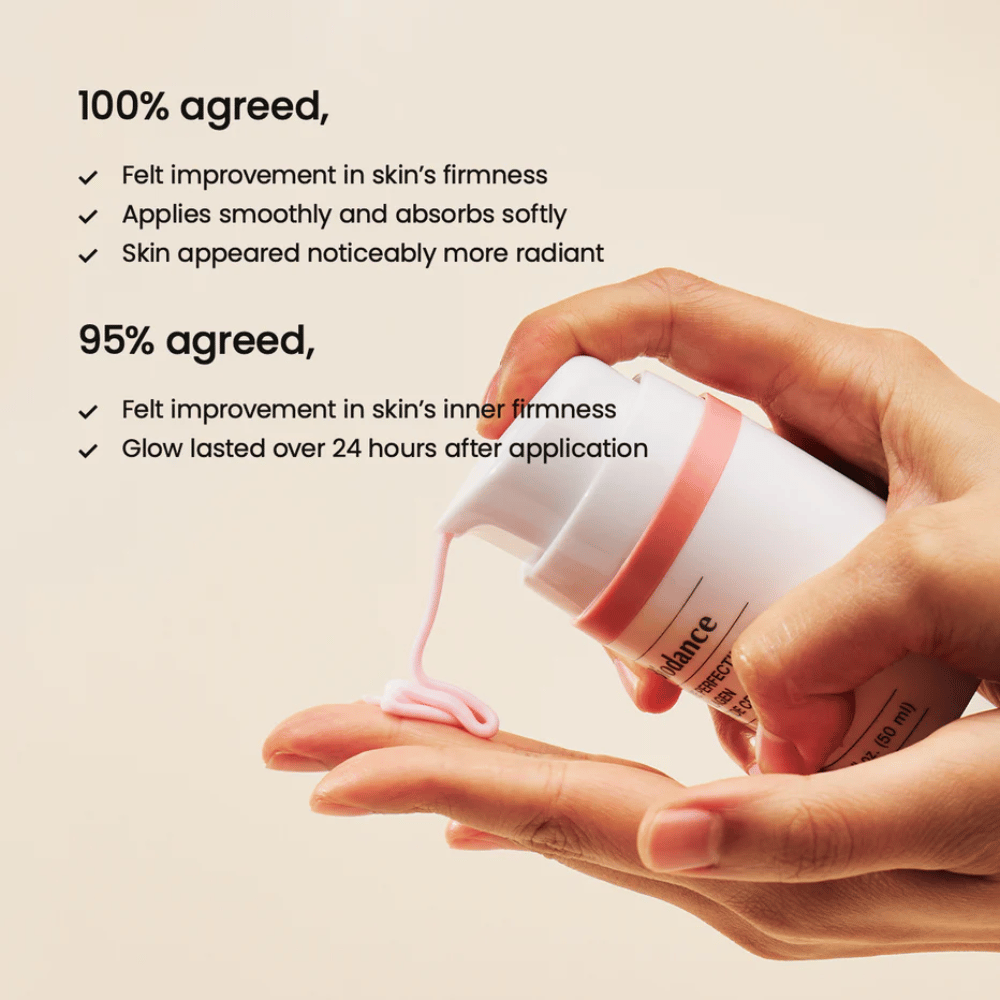 Biodance Pore Perfecting Collagen Peptide Cream texture et fonction de pompe – crème aux peptides de collagène cliniquement testée pour une peau plus ferme et un éclat durable