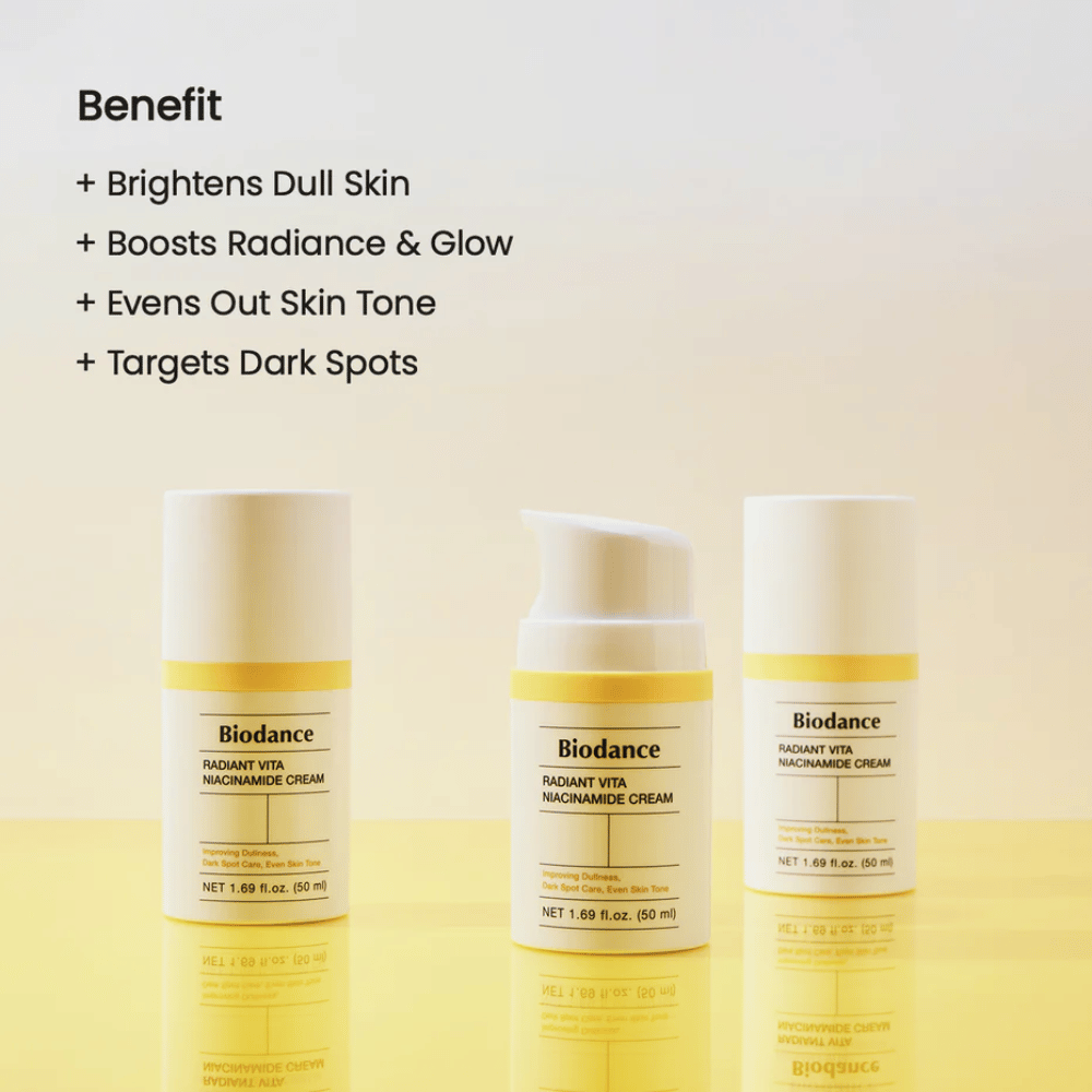 Biodance Radiant Vita Niacinamide Cream trio – crème visage pour l'éclat et la pigmentation
